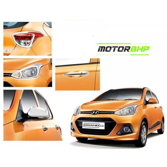 Hyundai i10 Grand (2017 Onwards) Chrome Accessories Combo Kit  (Set of 6 items) 