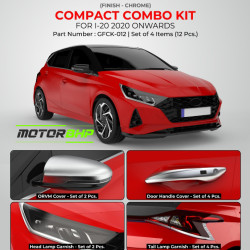 Hyundai i20 (2020 Onwards) Chrome Accessories Combo Kit  (Set of 4 items)  Hyundai i20 (2020 Onwards) Chrome Accessories Combo Kit  (Set of 4 items)