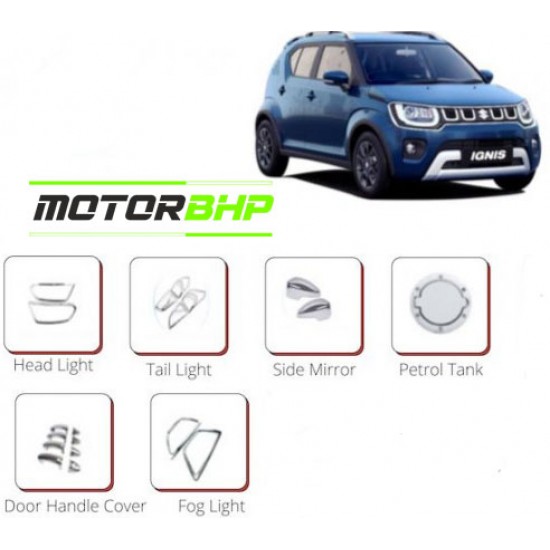 Maruti Suzuki Ignis (2017 Onwards) Chrome Accessories Combo Kit (Set of 7 items)