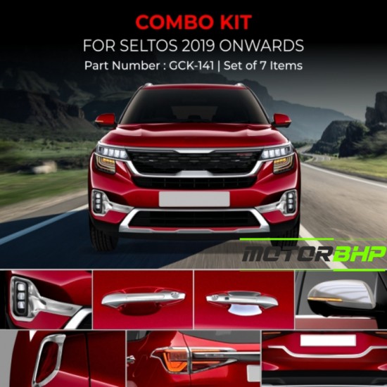  Kia Seltos Chrome Accessories Combo Kit (2019 Onwards) Set Of 7pcs