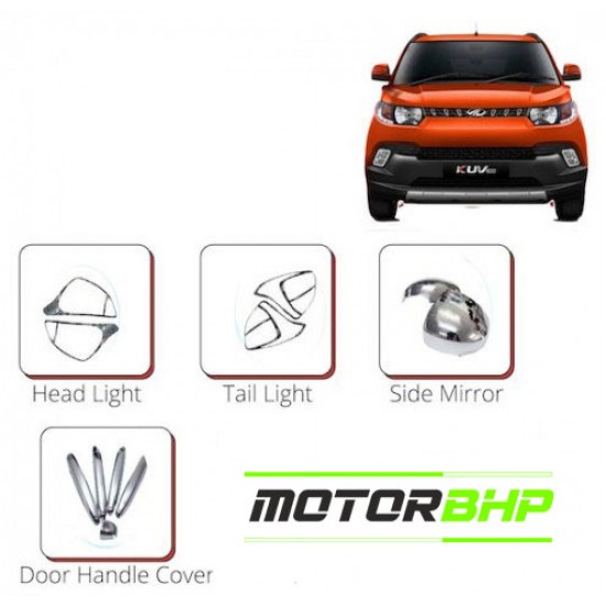 Mahindra KUV100 (2016 Onwards) Chrome Accessories Combo Kit  (Set of 7 items) 