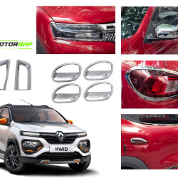 Renault kwid (2019 Onwards) Chrome Accessories Combo Kit  (Set of 8 items)  Renault kwid (2019 Onwards) Chrome Accessories Combo Kit  (Set of 8 items)