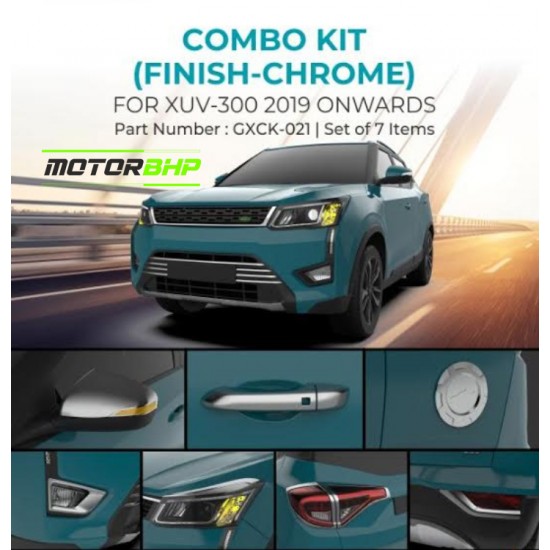 Mahindra XUV300 (2019 Onwards) Chrome Accessories Combo Kit  (Set of 7 items) 
