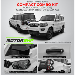 Mahindra Scorpio (2014-2016) Piano Black Combo Kit  (Set of 4 items)   Mahindra Scorpio (2014-2016) Piano Black Combo Kit  (Set of 4 items)
