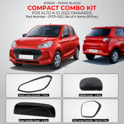 Maruti Suzuki Alto K10 Black Chrome Accessories Combo Kit (2022 Onwards) Set Of 4pcs Maruti Suzuki Alto K10 Black Chrome Accessories Combo Kit (2022 Onwards) Set Of 4pcs