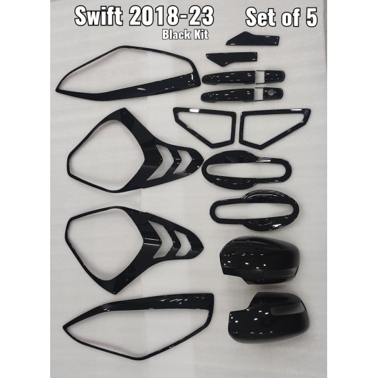 Maruti Suzuki Swift Black Chrome Accessories Combo Kit (Set of 6 items) (2018-Onwards)