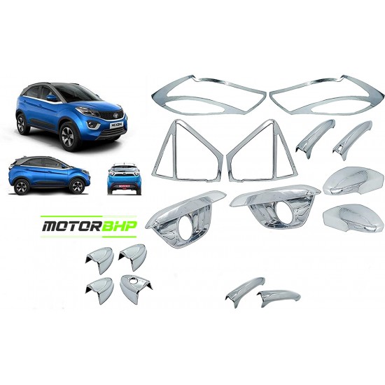 Tata Nexon (2017 Onwards) Chrome Accessories Combo Kit  (Set of 8 items) 