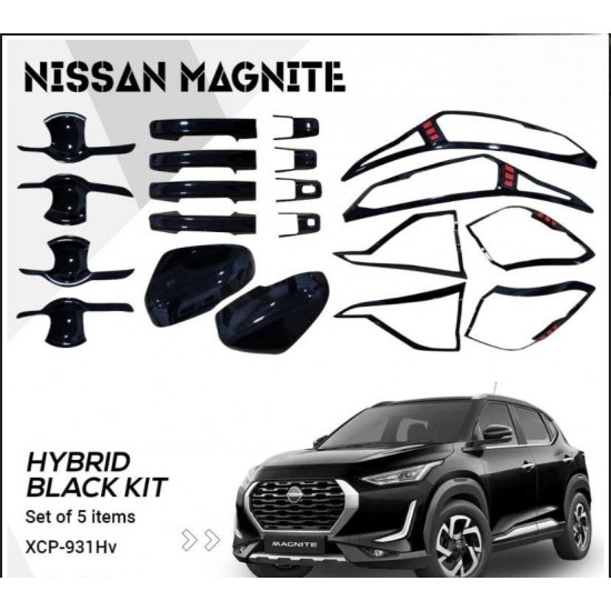 Nissan Magnite Hybrid Black Chrome Accessories Combo Kit (2020 Onwards) Set Of 5pcs