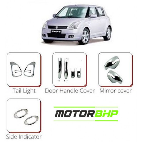 Maruti Suzuki Old Swift (2012 Onwards) Chrome Accessories Combo Kit (Set of 6 items)