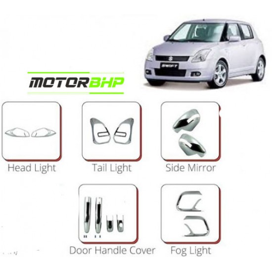 Maruti Suzuki Swift (2014 Onwards) Chrome Accessories Combo Kit (Set of 6 items)