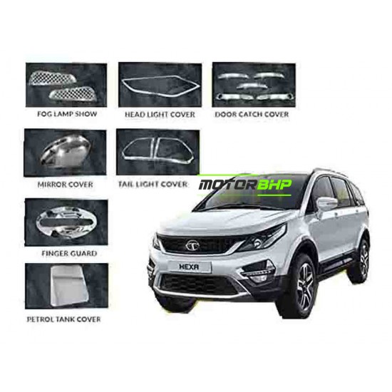 Tata Hexa (2017 Onwards)  Chrome Accessories Combo Kit  (Set of 7 items) 