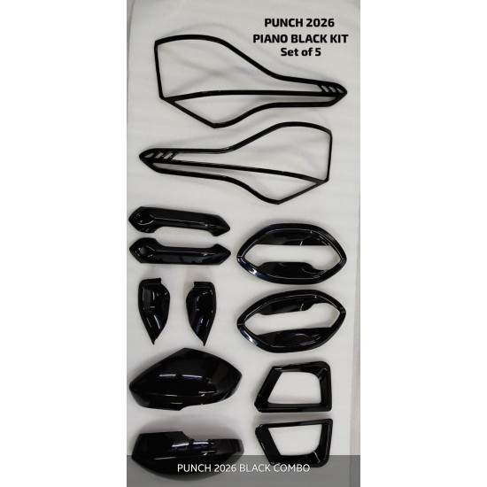Tata New Punch Black Chrome Accessories Combo Kit  (Set of 5 items) 2026