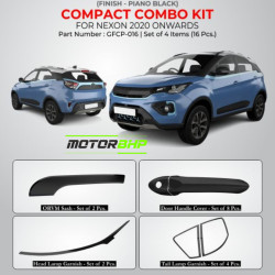 Tata Nexon Black Chrome Accessories Combo Kit  (Set of 4 items) (2020-Onwards) Tata Nexon Black Chrome Accessories Combo Kit  (Set of 4 items) (2020-Onwards)