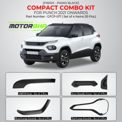 Tata Punch Black Chrome Accessories Combo Kit  (Set of 4 items) (2021-Onwards) Tata Punch Black Chrome Accessories Combo Kit  (Set of 4 items) (2021-Onwards)