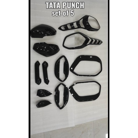 Tata Punch Black Chrome Accessories Combo Kit  (Set of 5 items) (2021-Onwards)