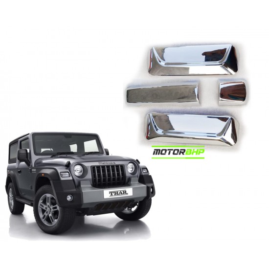 Mahindra Thar (2021 Onwards) Chrome Accessories Combo Kit  (Set of 8 items) 