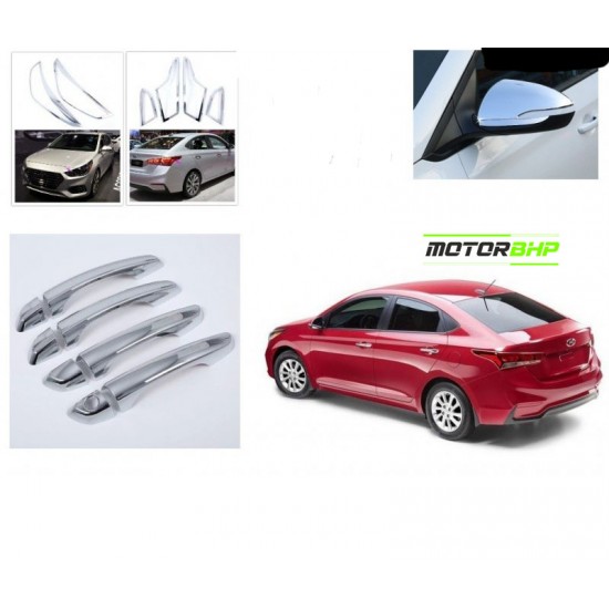 Hyundai Verna  (2017 Onwards) Chrome Accessories Combo Kit  (Set of 7 items) 