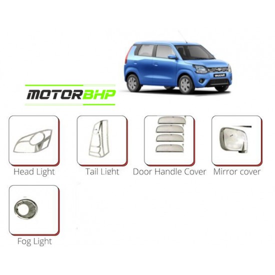 Maruti Suzuki WagonR 2019 Chrome Accessories Combo Kit (Set of 6 items)