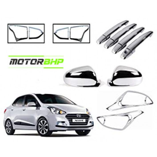 Hyundai Xcent (2017 Onwards) Chrome Accessories Combo Kit  (Set of 6 items) 