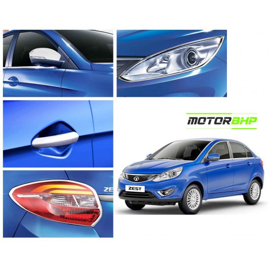 Tata Zest (2014 Onwards) Chrome Accessories Combo Kit  (Set of 5 items) 