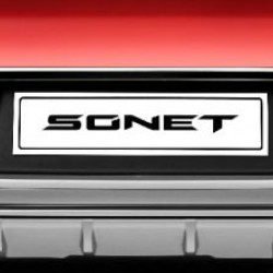 Kia Sonet Number Plate Black/Silver Garnish  Kia Sonet Number Plate Black/Silver Garnish