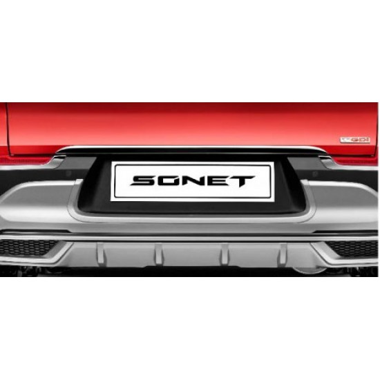 Kia Sonet Number Plate Black/Silver Garnish 