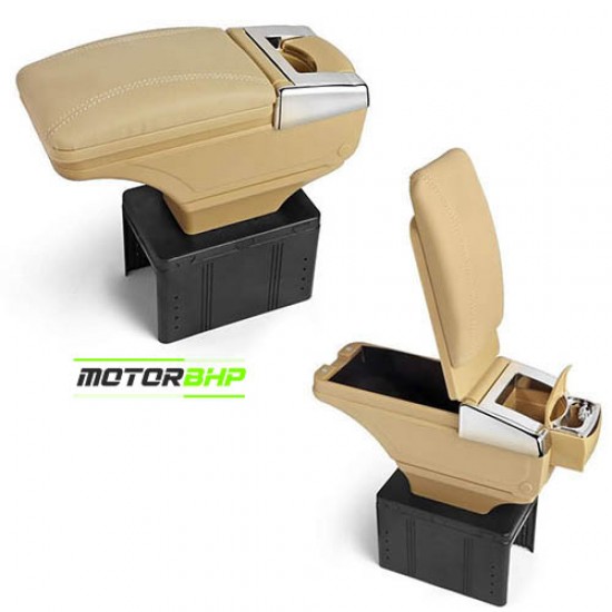 Maruti Suzuki Ertiga Beige Chrome Car Armrest With Glass Holder & Ash Tray ( 2018-Onwards)