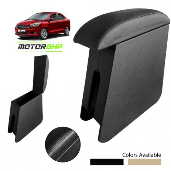 Ford Figo Aspire (2014 Onwards) Custom Fitted Wooden Car Center Console Armrest - Black