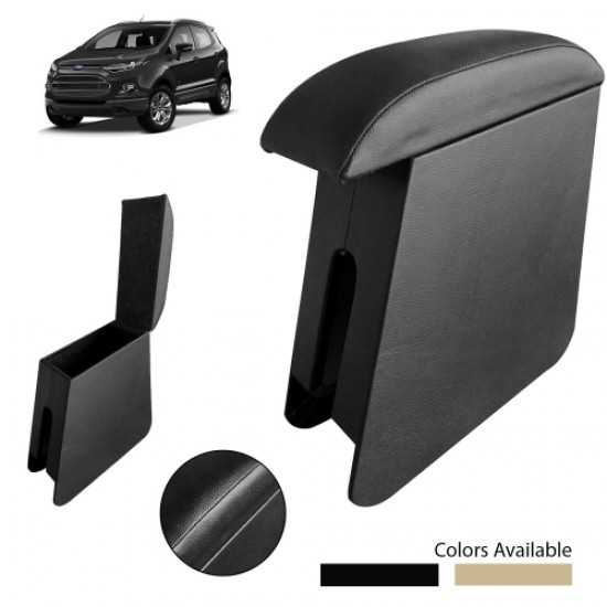 Ford Ecosport (2017 Onwards) Custom Fitted Wooden Car Center Console Armrest - Black