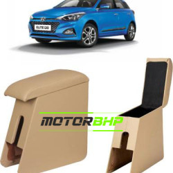 Hyundai Elite i20 Custom Fitted Wooden Car Center Console Armrest - Beige Hyundai Elite i20 Custom Fitted Wooden Car Center Console Armrest - Beige