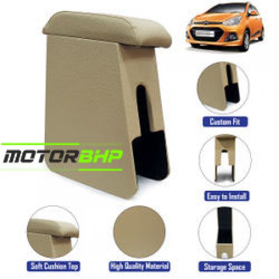 Hyundai Xcent Custom Fitted Wooden Car Center Console Armrest - Beige