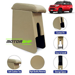 Mahindra TUV300 Custom Fitted Wooden Car Center Console Armrest - Beige Mahindra TUV300 Custom Fitted Wooden Car Center Console Armrest - Beige