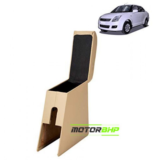 Maruti Suzuki Dzire Custom Fitted Wooden Car Center Console Armrest - Beige (2008-2012)