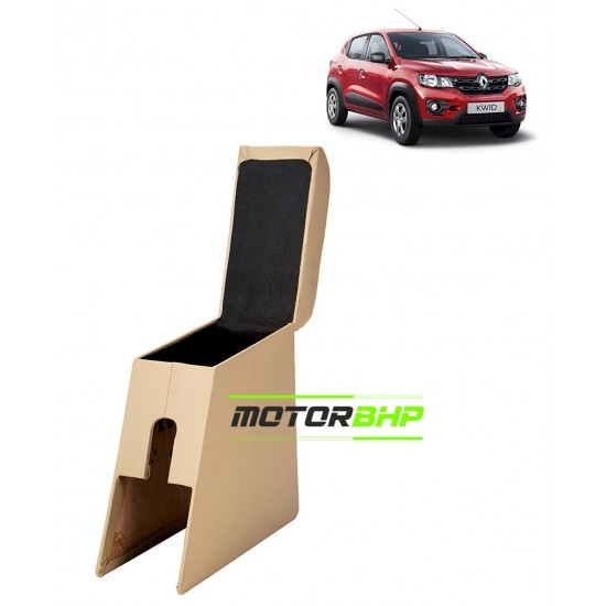 Renault Kwid (2019 Onwards) Custom Fitted Wooden Car Center Console Armrest - Beige