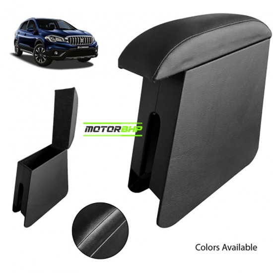 Maruti Suzuki S Cross (2018-2019) Custom Fitted Wooden Car Center Console Armrest - Black