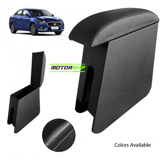 Maruti Suzuki Dzire Custom Fitted Wooden Car Center Console Armrest - Black (2017 Onwards) 