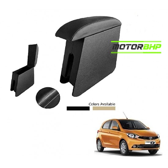 Tata Tiago (2016 Onwards) Custom Fitted Wooden Car Center Console Armrest - Black