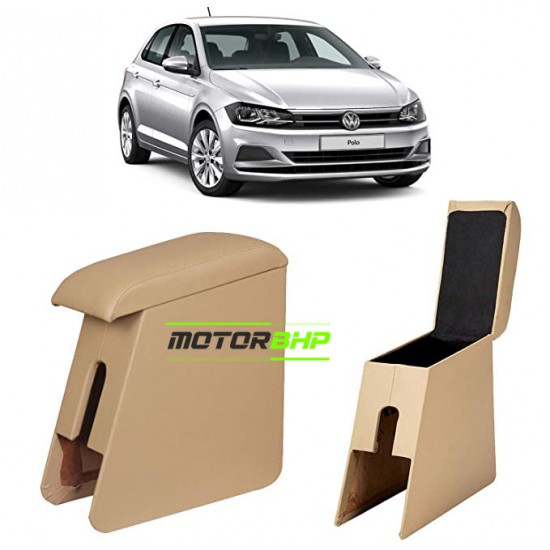 Volkswagen Polo Custom Fitted Wooden Car Center Console Armrest - Beige