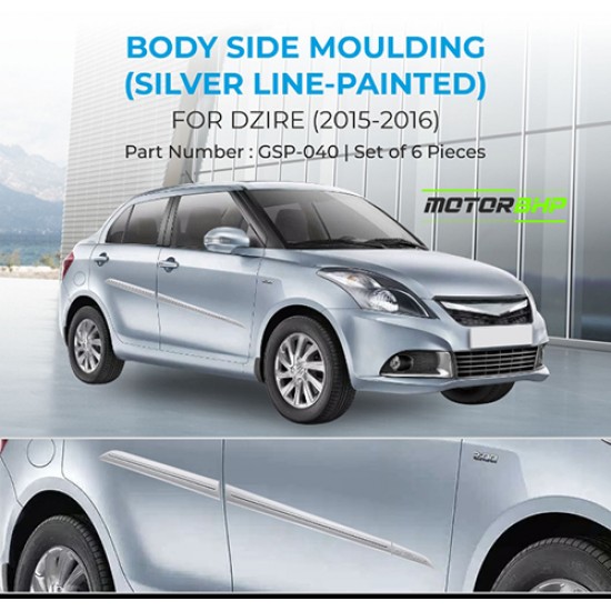  Maruti Suzuki Dzire Body Side Moulding (2015-2016) Sliver-Line