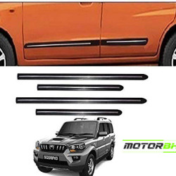 Mahindra Scorpio Door Beading Black With Chrome Line  Mahindra Scorpio Door Beading Black With Chrome Line