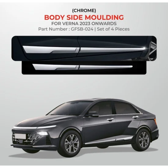 Buy Hyundai Verna 2023 chrome Body Side Moulding Car Accessories