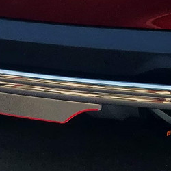 Maruti Suzuki New Baleno Stainless Steel Rear Bumper Protector With Name Plate Maruti Suzuki New Baleno Stainless Steel Rear Bumper Protector With Name Plate