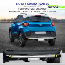 Tata Punch Safety Guards Rear -SS With Name Plate (2021-Onwards) Tata Punch Safety Guards Rear -SS With Name Plate (2021-Onwards)