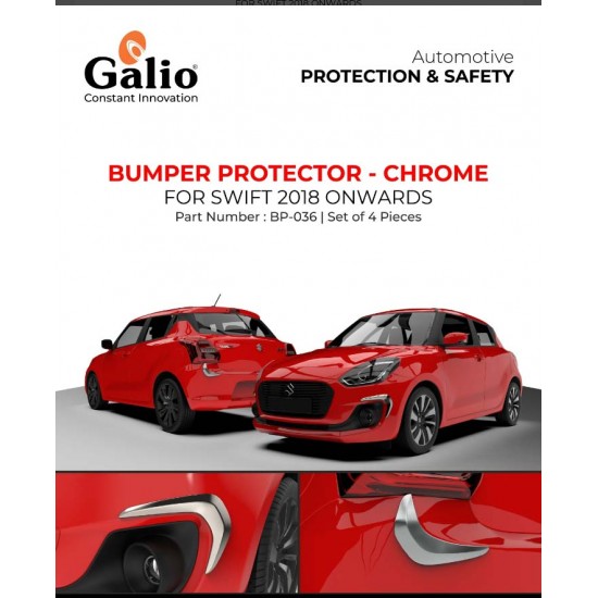Galio Maruti Suzuki Swift Bumper Protector Chrome (2018-Onwards)