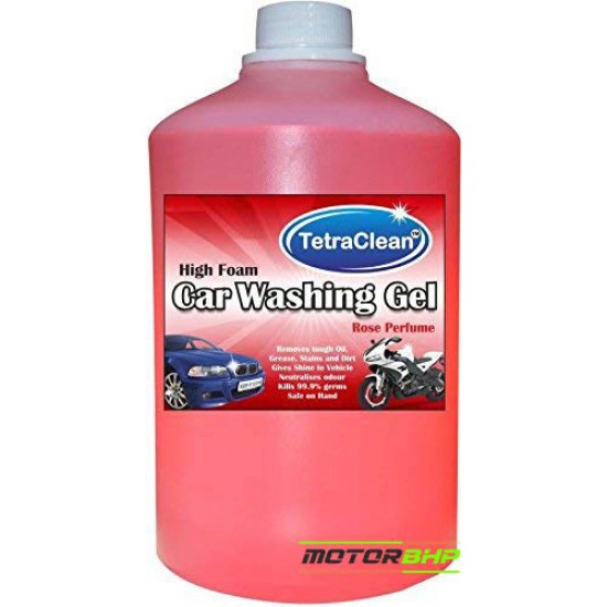 TetraClean High Foam Car Shampoo Washing Liquid- Rose Scented (1 L)