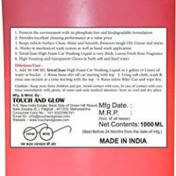 TetraClean High Foam Car Shampoo Washing Liquid- Rose Scented (1 L)