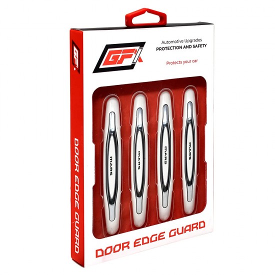 GFX Car Door Edge Guard, for All Cars (Pack of 4)  (Mars-White)