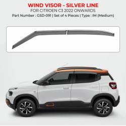 Citroen C3 Door Visor With Chrome Line (2022-Onwards) Citroen C3 Door Visor With Chrome Line (2022-Onwards)