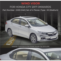 Honda City Rain Door Visor Without Chrome Line (2013-2017)  Honda City Rain Door Visor Without Chrome Line (2013-2017)
