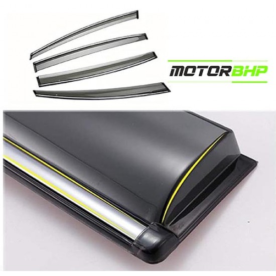 Skoda Rapid Rain Door Visor With Chrome Line